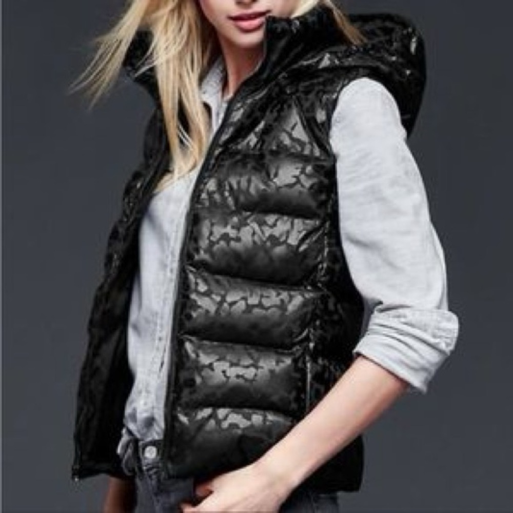 Foil puffer hooded vest - XS
